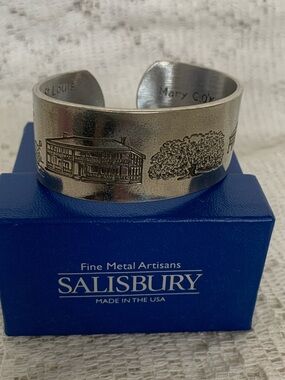 Salisbury Pewter Cuff Bracelet MS Gulf Coast Landmarks In Box Martin Miazza's